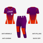 Custom Orange/Dark Purple Softball V-Neck Jersey for Men/Women - K2 Sportswear | Custom Sports Uniforms & Apparels - K2 Sportswear