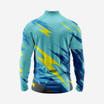 Men’s Long Sleeve Cycling Jersey and Bib Shorts Set - Teal Blue - K2 Sportswear | Custom Sports Uniforms & Apparels - K2 Sportswear