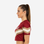 Short Sleeve Cheerleading Crop Top - Personalized Burgundy Jersey