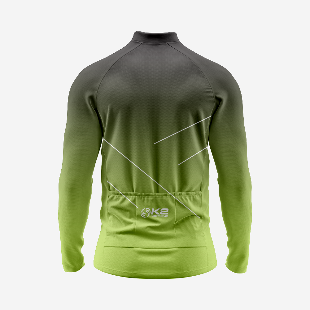 Men’s Olive Long Sleeve Cycling Jersey for Road Riders