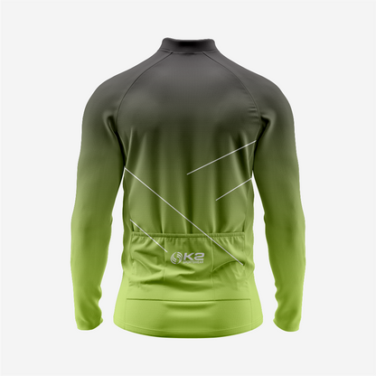 Men’s Olive Long Sleeve Cycling Jersey for Road Riders