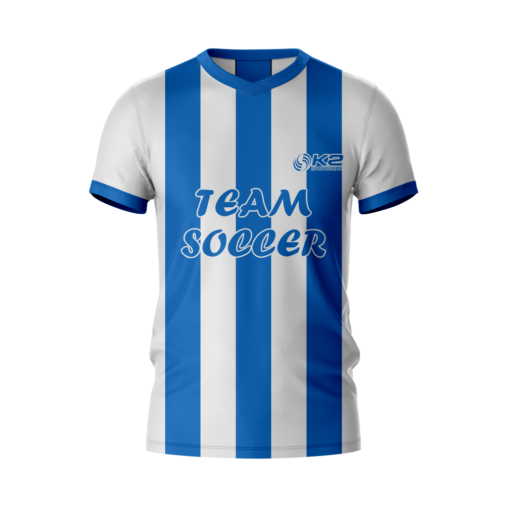 Comfortable White and Blue Soccer Gear for Teams