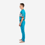Custom Youth Baseball Uniform - V-Neck Jersey & Pants Team Name Set in Ball Blue