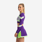 Sublimated Cheerleading Uniform Set - Long Sleeve Top & Skirt for Competition Cheer