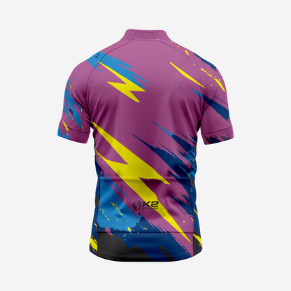 Men’s Short Sleeve Cycling Jersey for Road and Racing - Magenta