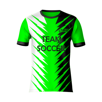 Top-Quality Electric Green and Black Soccer Uniform