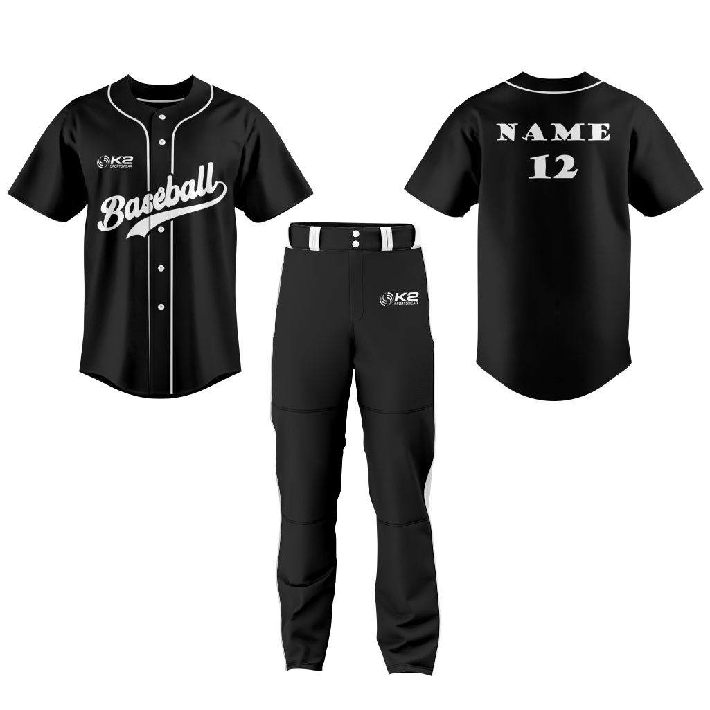 Personalized Team Baseball Jersey in Black