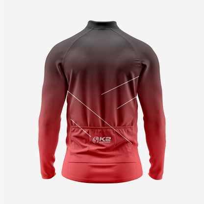 Men’s Red Long Sleeve Cycling Jersey for Road Riders