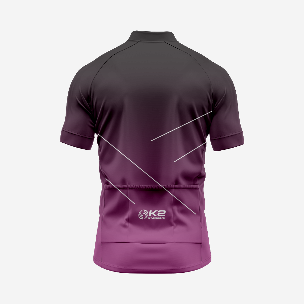 Premium Men's Cycling Short Sleeve Jersey in Dark Purple