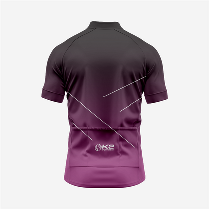 Premium Men's Cycling Short Sleeve Jersey in Dark Purple