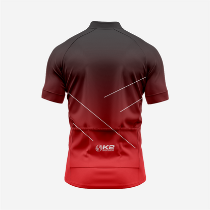 Men’s Cycling Short Sleeve Jersey Performance Road Bike Apparel - Dark Red