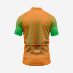 Herren Fahrradtrikot mit Hexagon-Muster, Braun | Kurzarm Performance-Fahrradshirt