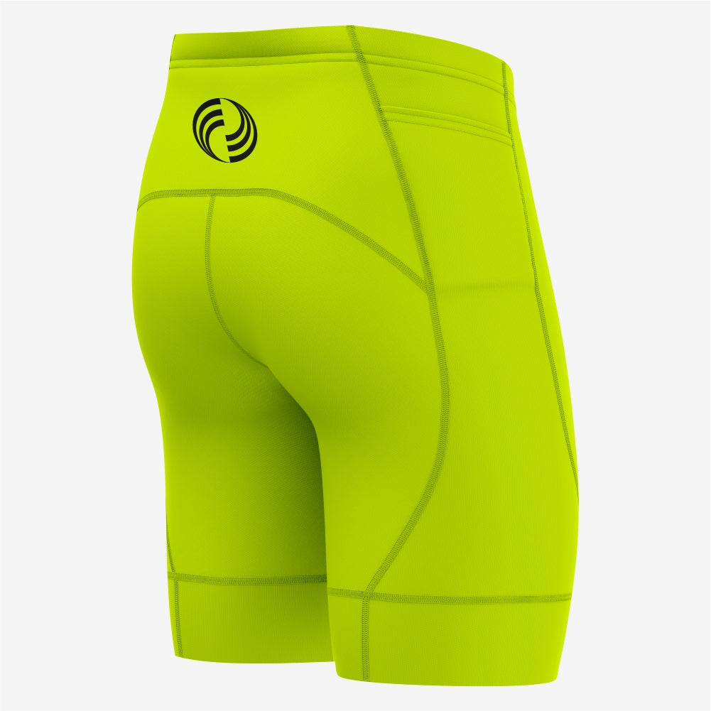 Customizable Men's Cycling Shorts - Yellow Green Pro Fit