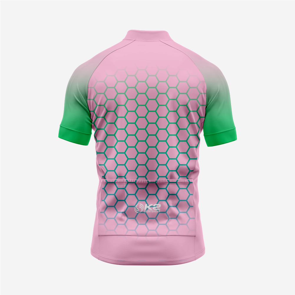 Short Sleeve Cycling Jersey Men | Hexagon Pattern Bike Shirt