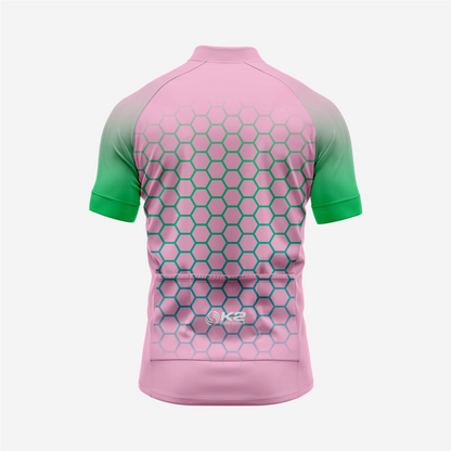 Short Sleeve Cycling Jersey Men | Hexagon Pattern Bike Shirt