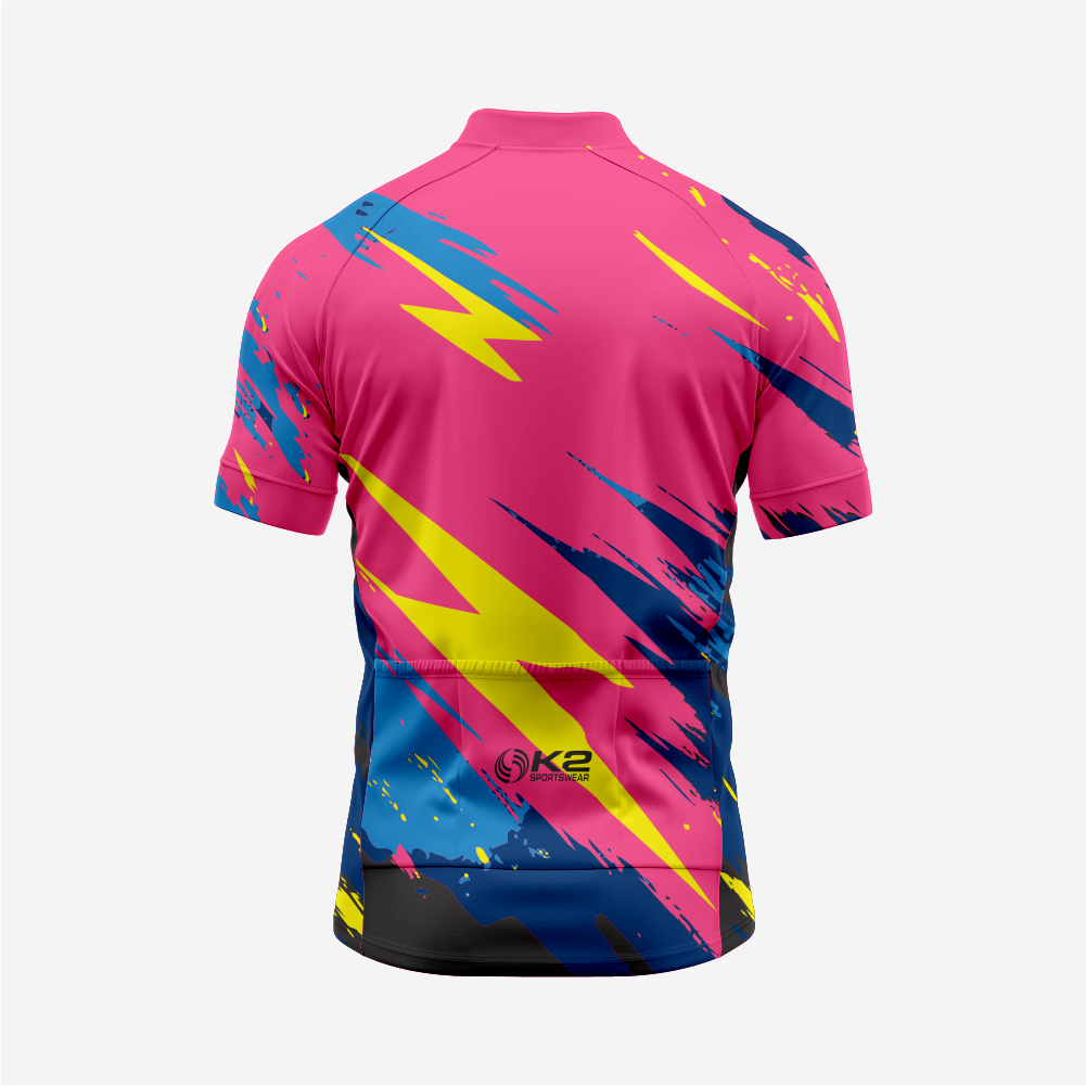 High Performance Men’s Cycling Short Sleeve Jersey for Riders - Pink