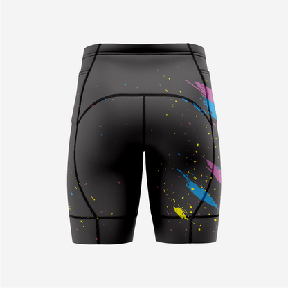 Black Mens Padded Bicycle Shorts with Breathable Compression Fabric