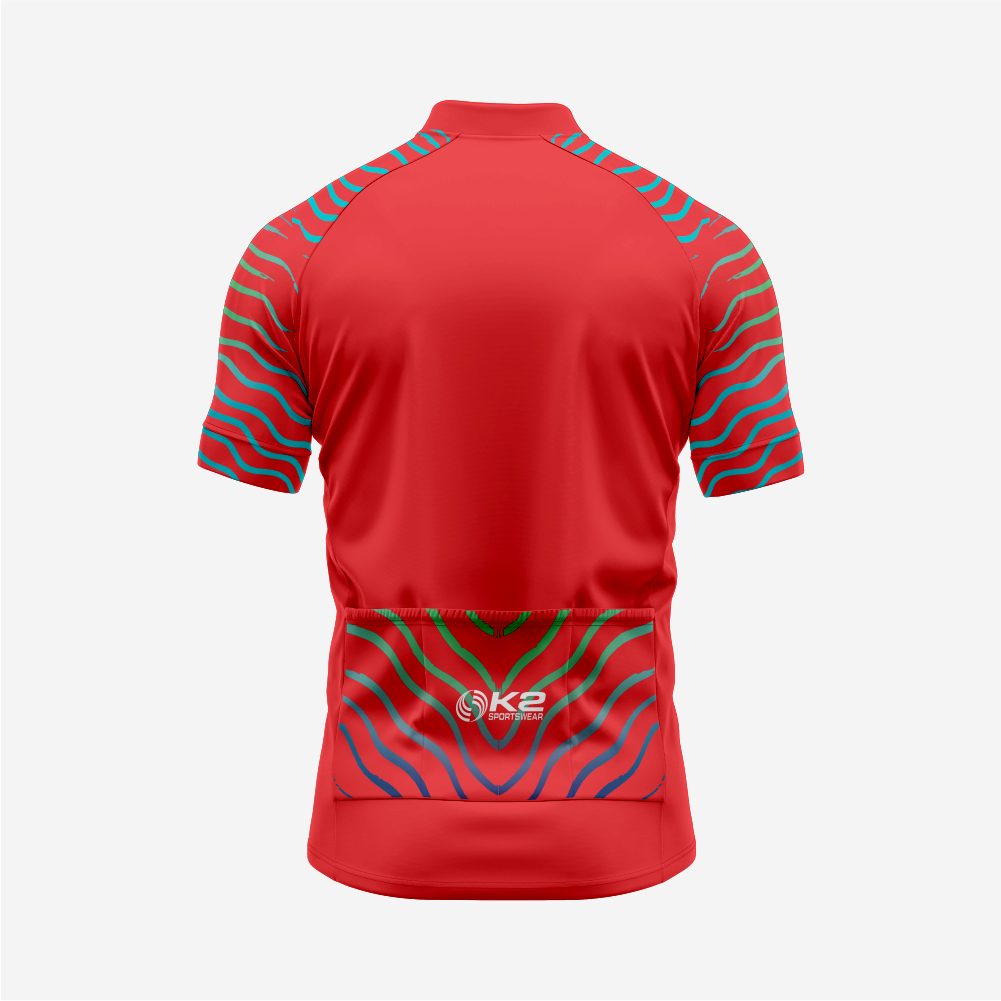 Men’s Red Short Sleeve Cycling Jersey for Road and Racing