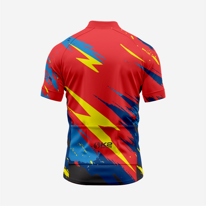 Men’s Short Sleeve Cycling Jersey for Road and Racing - Red