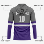 Personalized Softball T-Shirt Hoodie in Grey/Indigo for Men/Women - K2 Sportswear | Custom Sports Uniforms & Apparels - K2 Sportswear