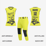 Yellow Women’s Sleeveless V Neck Softball Jersey - K2 Sportswear | Custom Sports Uniforms & Apparels - K2 Sportswear