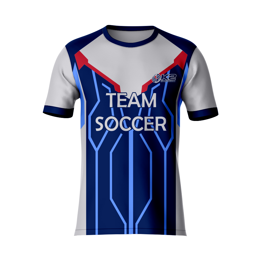 Premium Dark Blue & Grey Soccer Kit