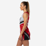 Sleeveless Cheerleading Uniform Dress - Custom Team Name & Number Red