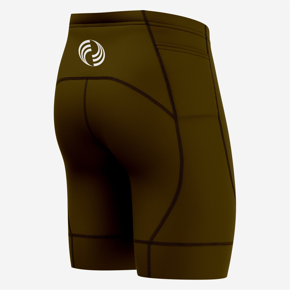 Men's Custom Performance Dark Brown Cycling Shorts