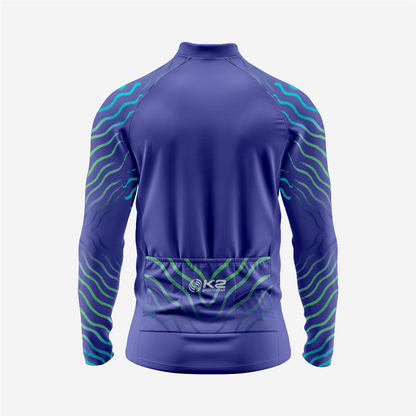 Blue Men’s Long Sleeve Cycling Jersey Durable Bicycle Jerseys Mens - K2 Sportswear | Custom Sports Uniforms & Apparels - K2 Sportswear