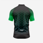 Herren-Radtrikot mit Wabenmuster, schwarz | Kurzarm-Performance-Fahrradshirt