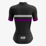Personalized Women's Cycling Kit – Purple/White/Black - K2 Sportswear | Custom Sports Uniforms & Apparels - K2 Sportswear