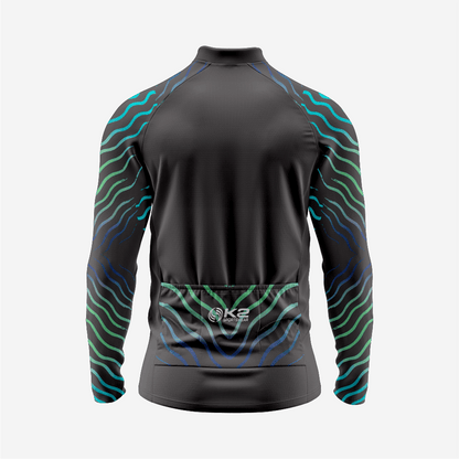 Black Men’s Long Sleeve Cycling Jersey Durable Bicycle Jerseys Mens - K2 Sportswear | Custom Sports Uniforms & Apparels - K2 Sportswear