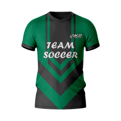 Premium Black and Dark Green Soccer Uniform Kit