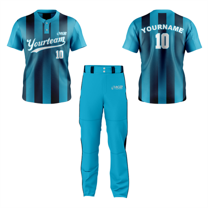 Personalized Sea Blue Baseball Jersey – 2 Button