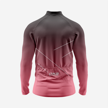 Men’s Long Sleeve Cycling Top and Bib Shorts Set - Rose Gold