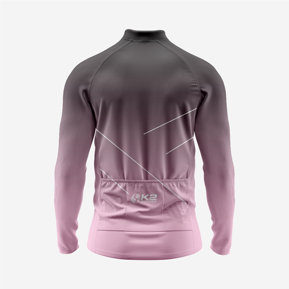 Men’s Long Sleeve Cycling Top and Bib Shorts Set - Pastel Purple