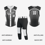 Custom Black Sleeveless Full Button Softball Jersey – Pro Fit - K2 Sportswear | Custom Sports Uniforms & Apparels - K2 Sportswear