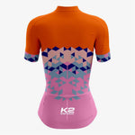 Women’s Custom Cycling Gear in Orange/Pink - K2 Sportswear | Custom Sports Uniforms & Apparels - K2 Sportswear