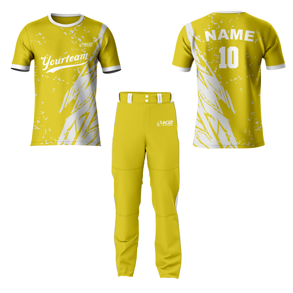 Premium Gold Baseball Crew Neck Jersey for Athletes