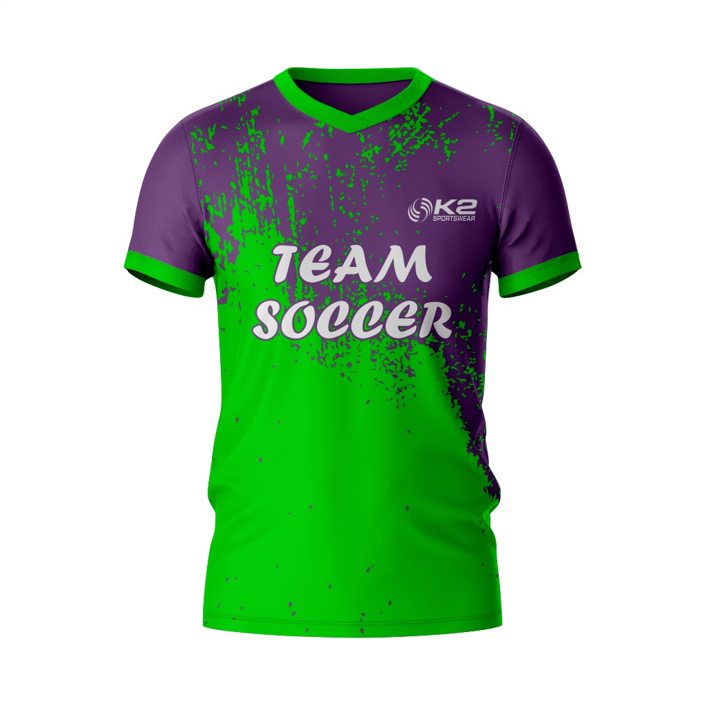 Sleek Kelly Green & Purple Soccer Uniforms for Champions