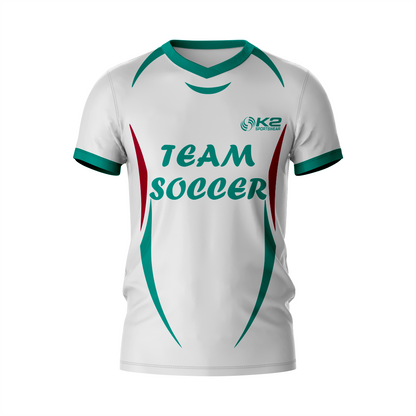 White and Teal Green Soccer Uniform – Perfect for Teams