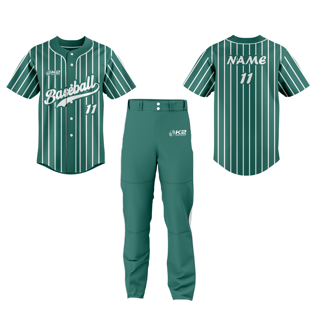 Premium Dark Green Custom Baseball Jersey – Full Button