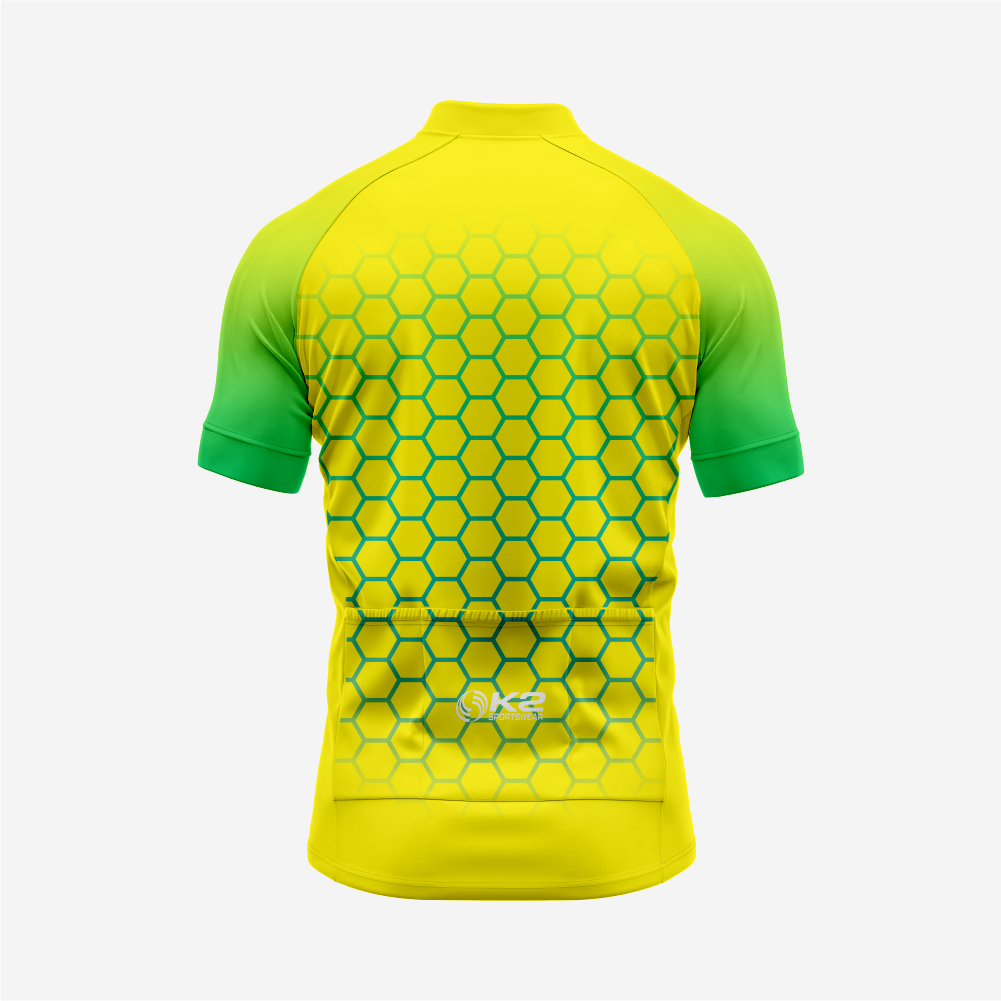 Men's Short Sleeve Cycling Jersey | Hexagon Print Performance Shirt