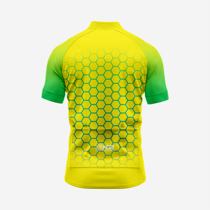 Men's Short Sleeve Cycling Jersey | Hexagon Print Performance Shirt
