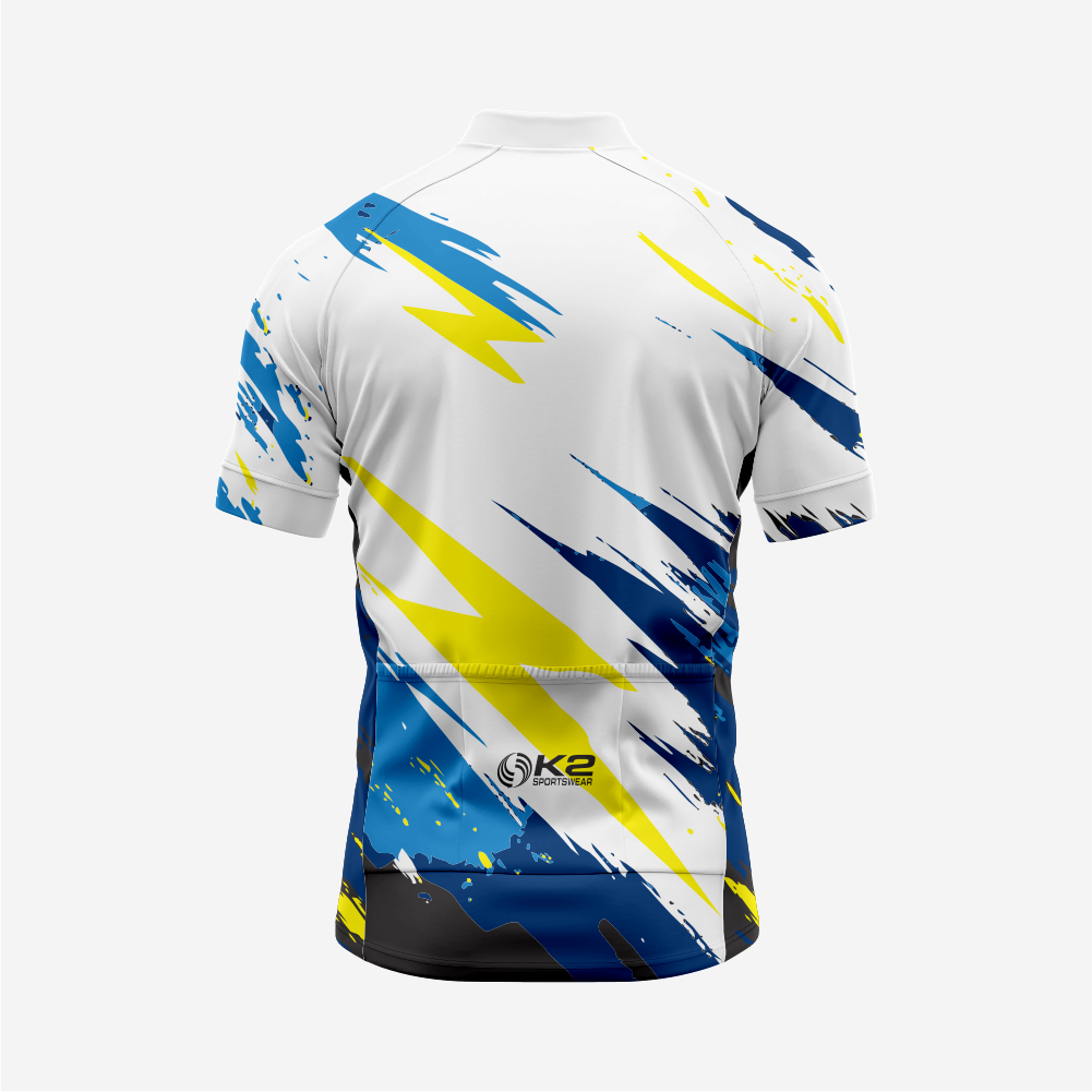 Men’s Cycling Short Sleeve Jersey Performance Road Bike Apparel - White