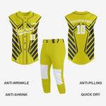 Personalized Yellow Sleeveless Full Button Softball Jersey – Pro Fit - K2 Sportswear | Custom Sports Uniforms & Apparels - K2 Sportswear