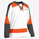 Custom Ice Hockey Jersey in Orange/White/Black - K2 Sportswear | Custom Sports Uniforms & Apparels - K2 Sportswear