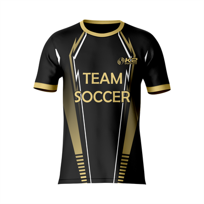 Stylish Black-Gold Soccer Jersey Set