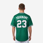 Custom Baseball Jersey in Green - Full Button Baseball Jersey Team Name & Number