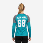 Youth & Adult Long Sleeve Cheer Top - Personalized Bondi Blue Team Uniform